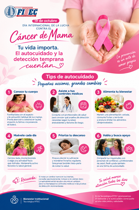 19 DE OCTUBRE | DÍA INTERNACIONAL DE LA LUCHA CONTRA EL CÁNCER DE MAMA